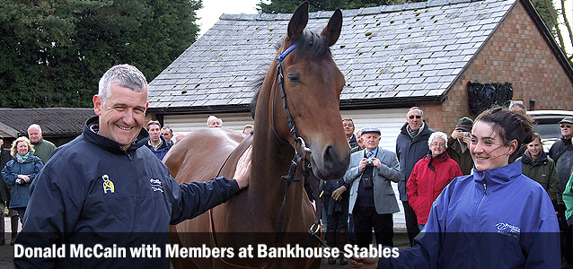 Donald McCain with Member's at Bankhouse Stables